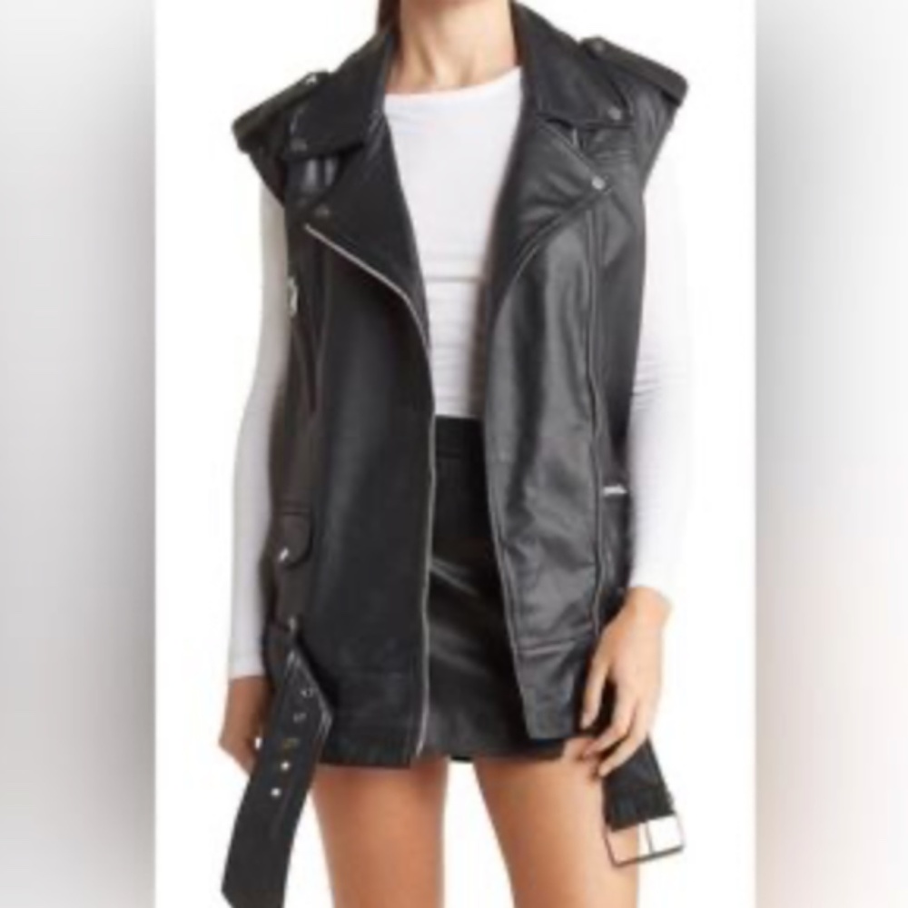 Walter Baker Leather Moto Vest